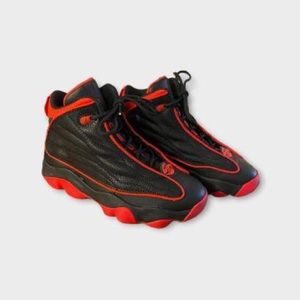 *Jordan pro strong red and black*.  Worn but kept in great condition